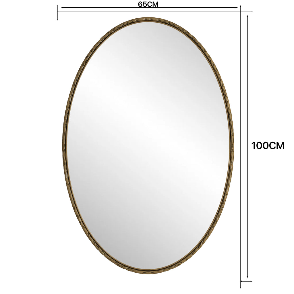 Wandspiegel ovaal goud – 100 cm