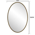 Wandspiegel ovaal goud – 100 cm