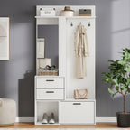 Garderobekast met spiegel wit – set