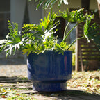 Bloempot keramiek blauw – set van 3