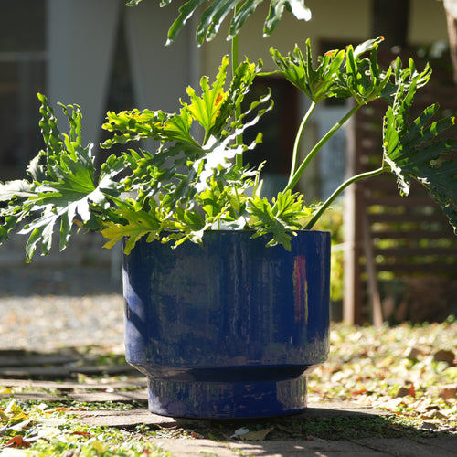 Bloempot keramiek blauw – set van 3
