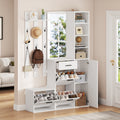 Halmeubel met spiegel wit – set