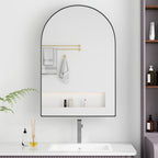 Spiegelkast boogvormig zwart – 91 cm