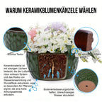 Bloempot keramiek groen – set van 3