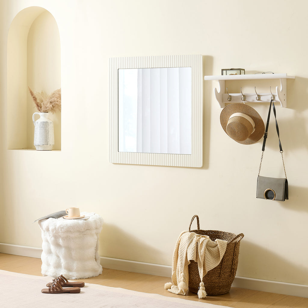 Wandspiegel vierkant wit – 80 cm