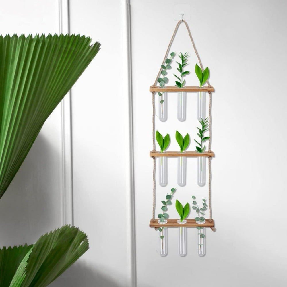 Glazen vaas met houten standaard – 4,2 cm
