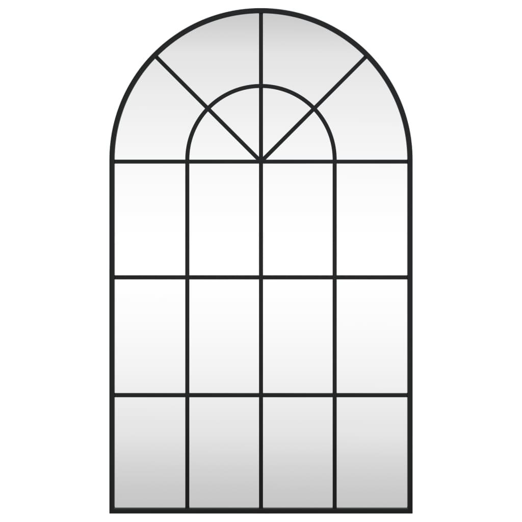 Wandspiegel gebogen zwart – 100 cm