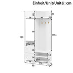 Halmeubel met spiegel wit – set
