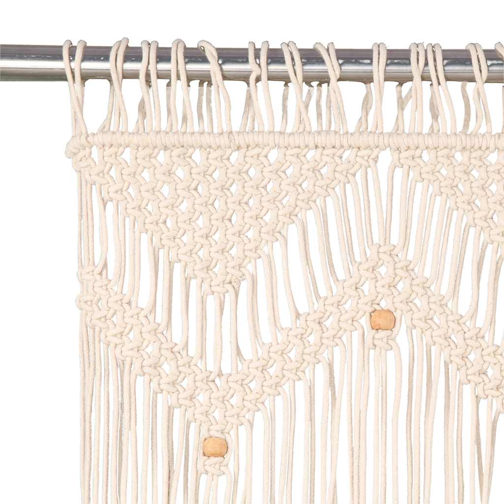 Macramé gordijn crème katoen – 140x240 cm