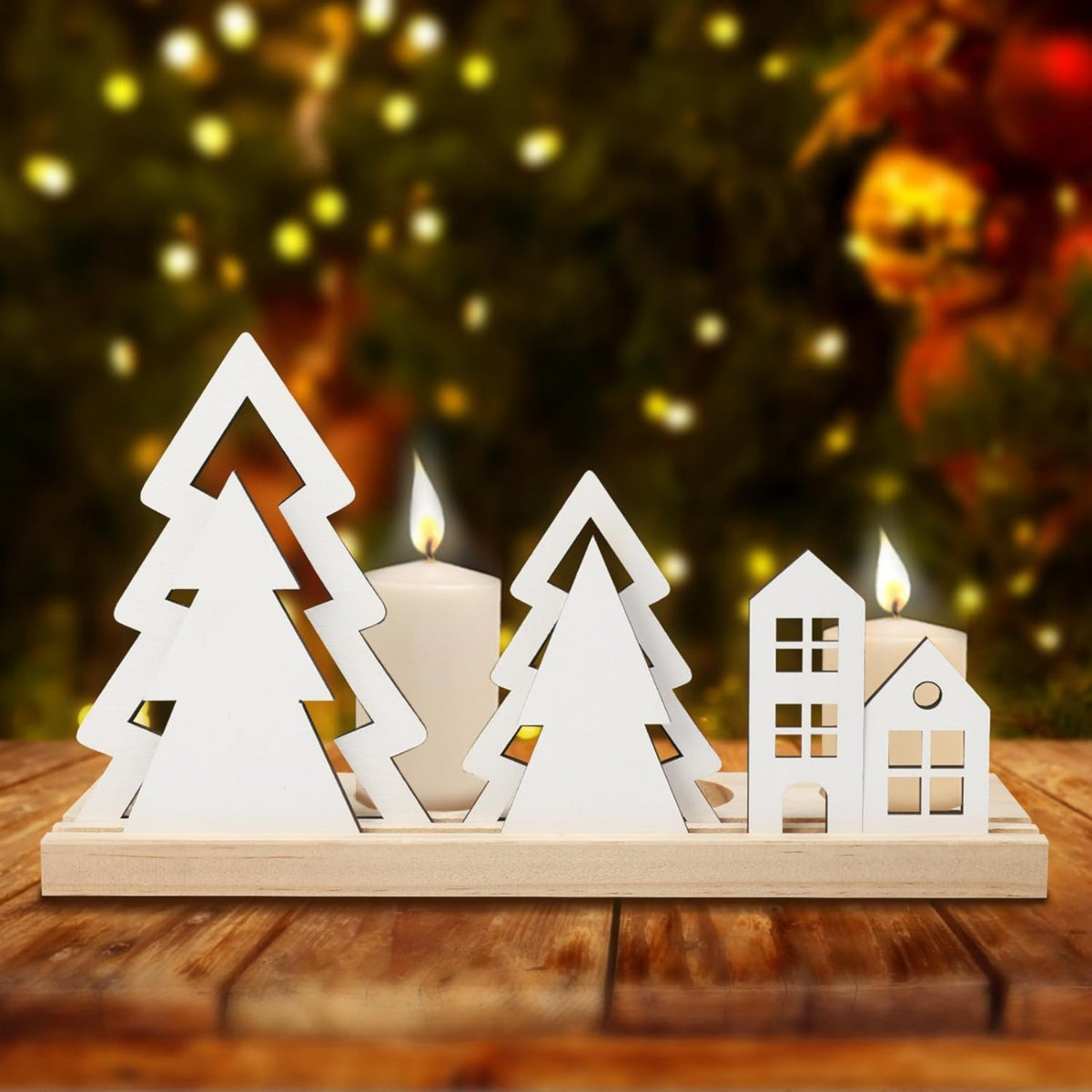 Adventskrans theelichthouder voor 4 waxinelichtjes