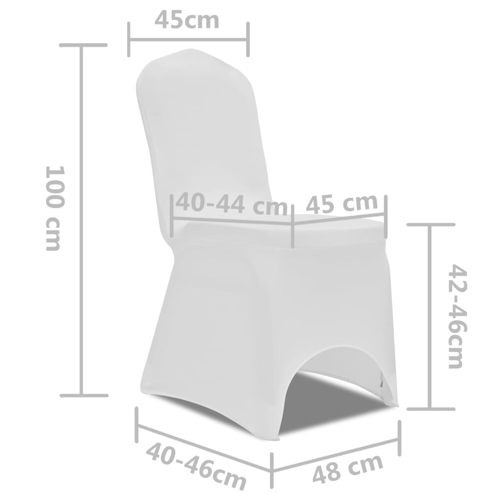 Stoelhoes stretch wit, set van 50