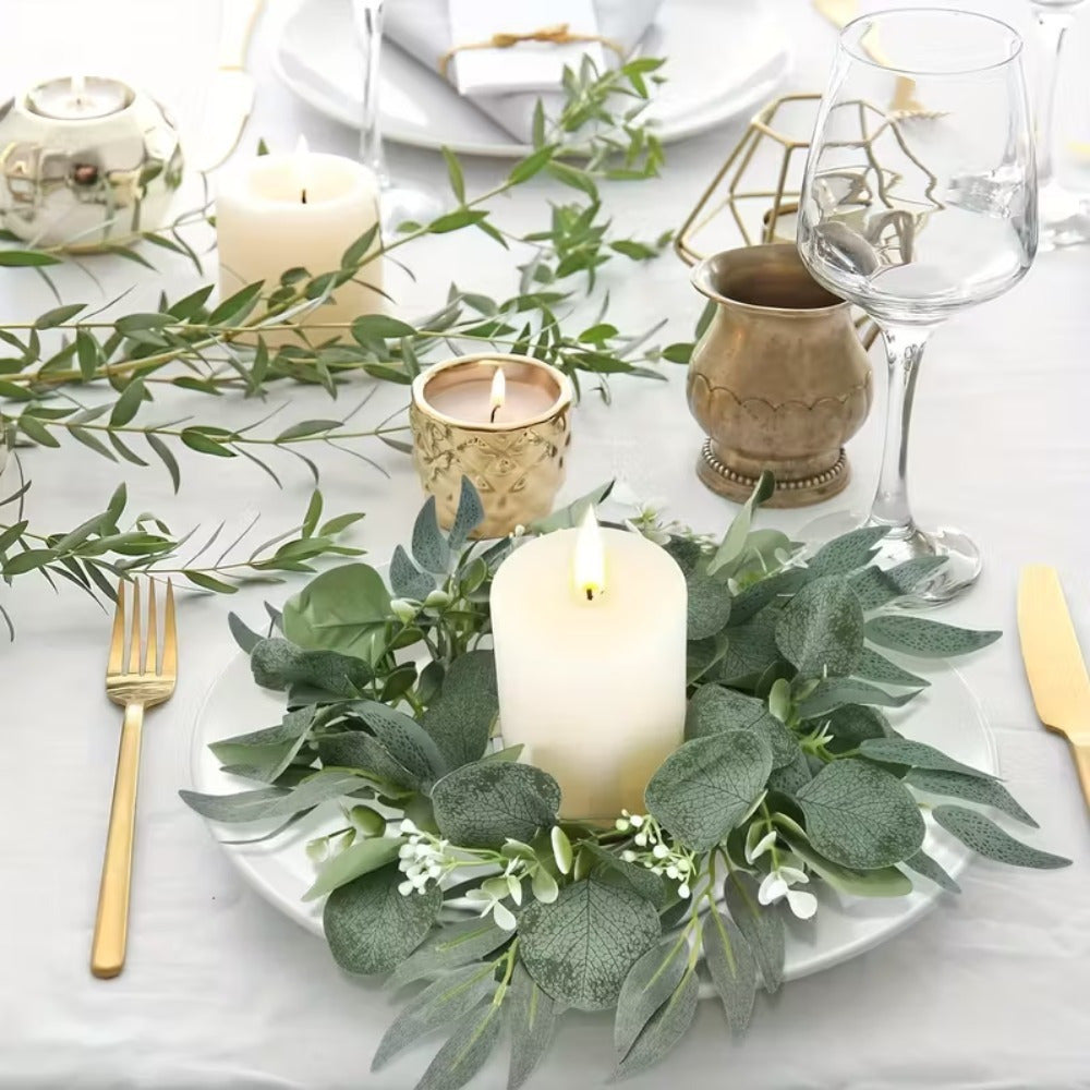 Kandelaar kunstbloemenkrans – set van 6
