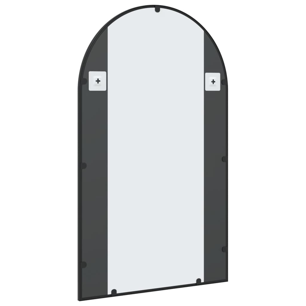 Wandspiegel gebogen zwart – 100 cm