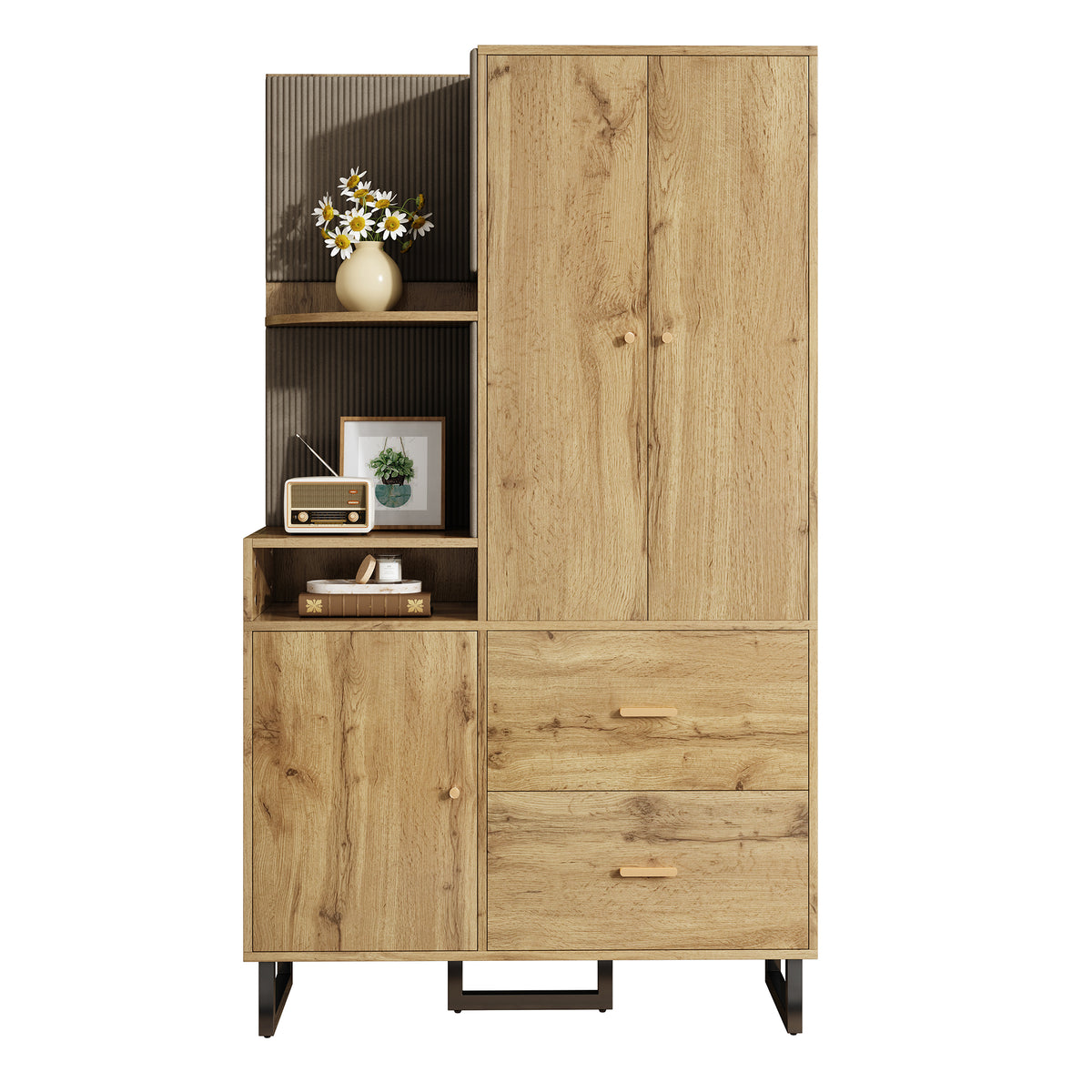 Garderobekast naturel – set