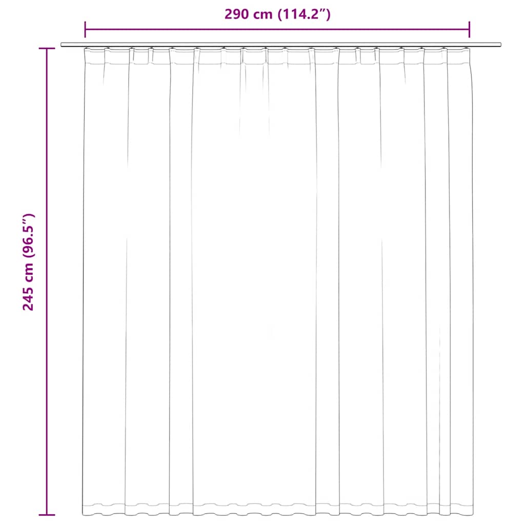 Verduisterend gordijn polyester met haken – 290x245 cm