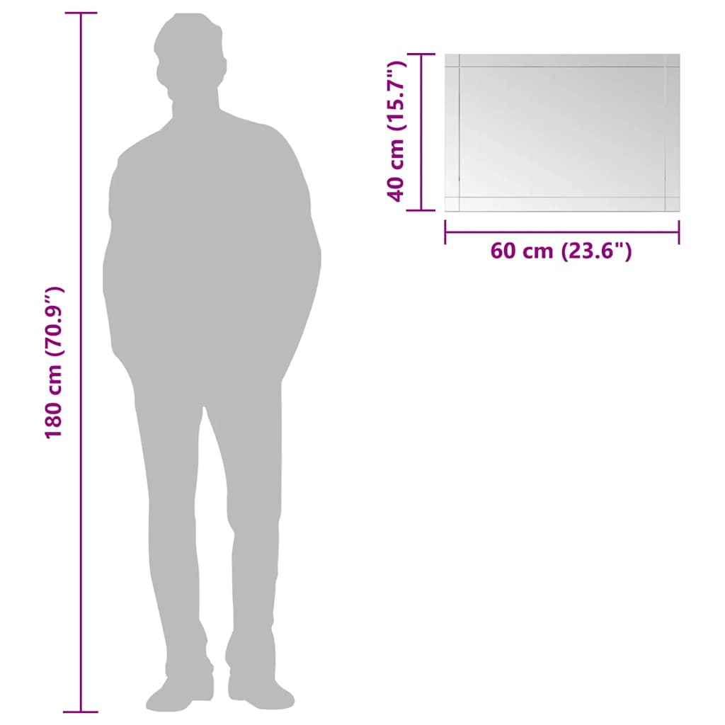 Wandspiegel glas – 60 cm