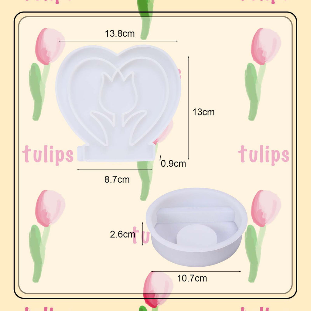 Kandelaar hart tulp – set van 2