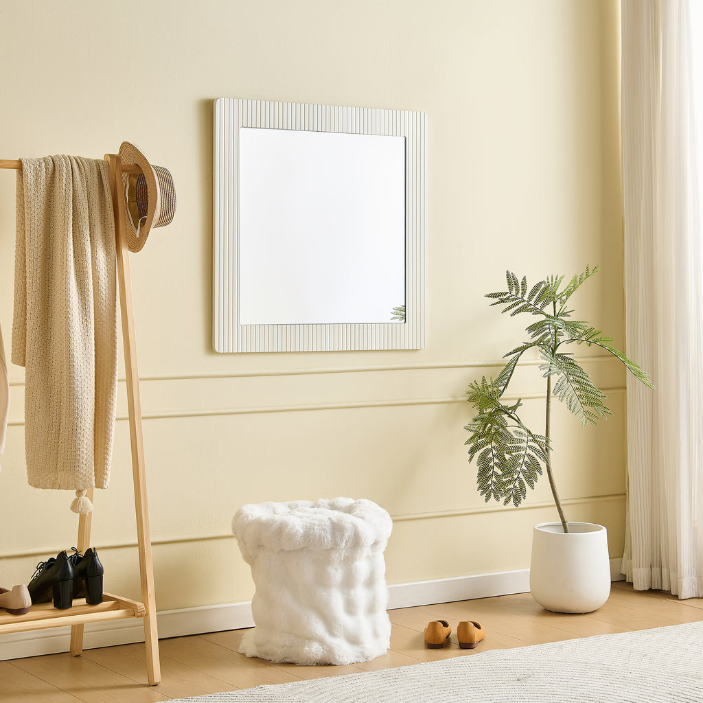 Wandspiegel vierkant wit – 80 cm