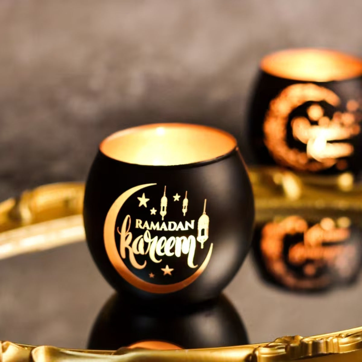 Theelichthouder glas – set van 4