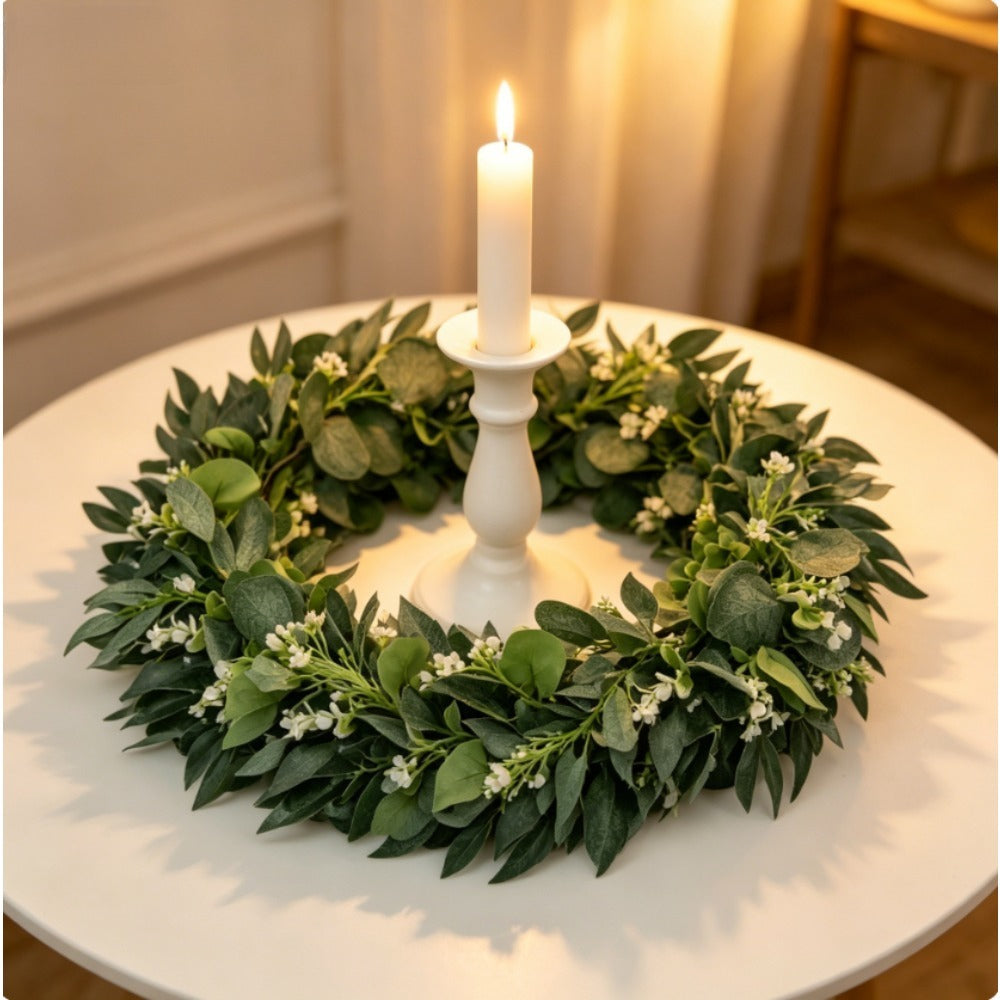 Kandelaar bloemenkrans 25 cm – set van 6