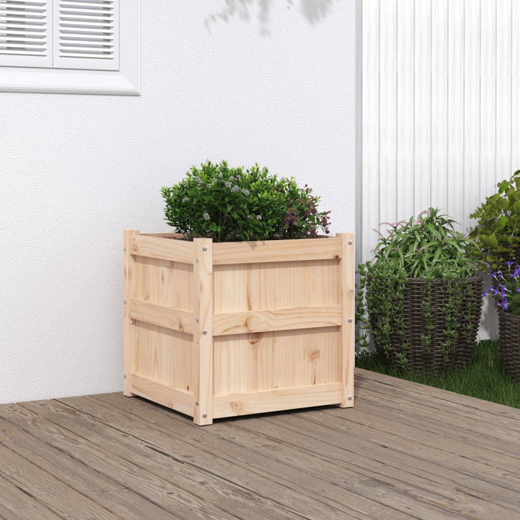 Plantenbak grenenhout wit – 50x50x50 cm