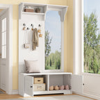 Halmeubel met spiegel wit – set