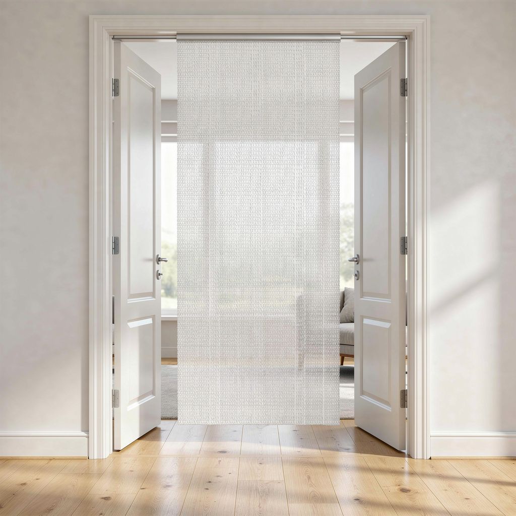 Deurgordijn zilver aluminium – 90x212 cm – sfeerbeeld