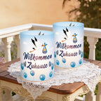 Windlicht 'Welcome Home' blauw – set van 12