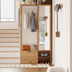 Garderobekast 6-in-1 met spiegel naturel – complete set
