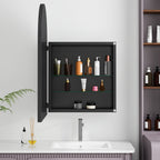 Spiegelkast boogvormig zwart – 91 cm