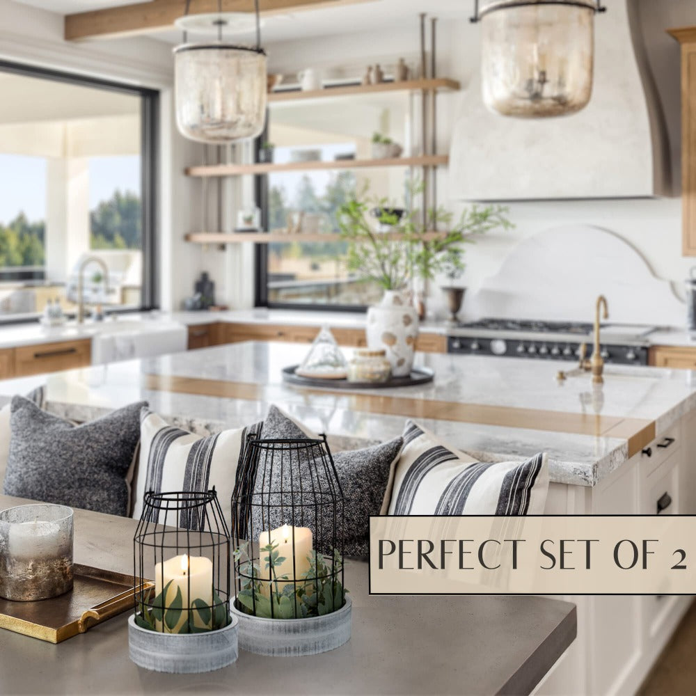 Lantaarn landelijke stijl – set van 2