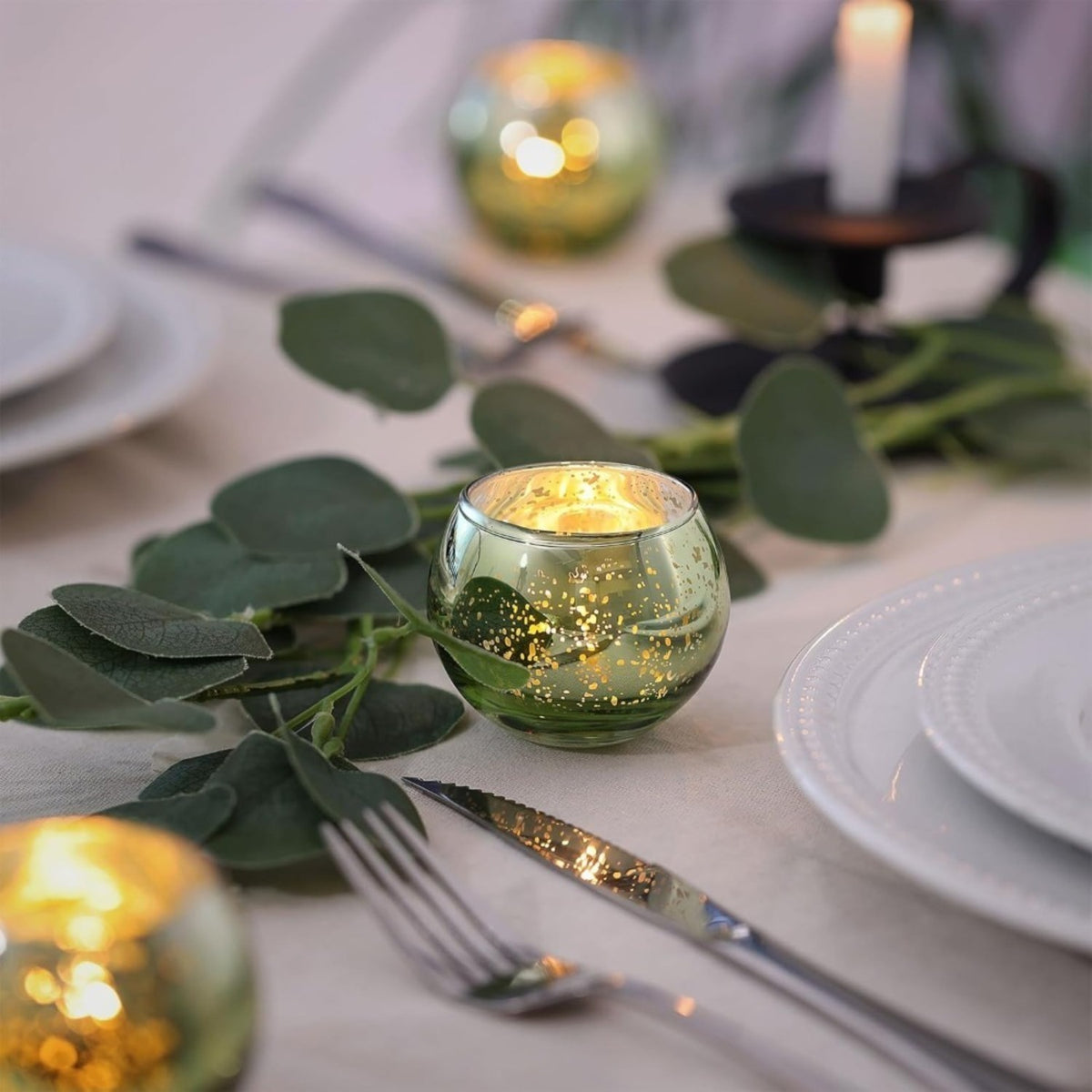 Theelichthouder spiegelglas – set van 24