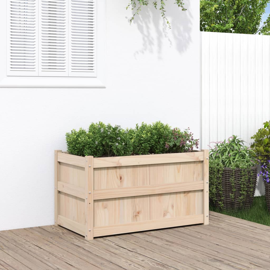 Plantenbak grenenhout wit – 90x50x50 cm