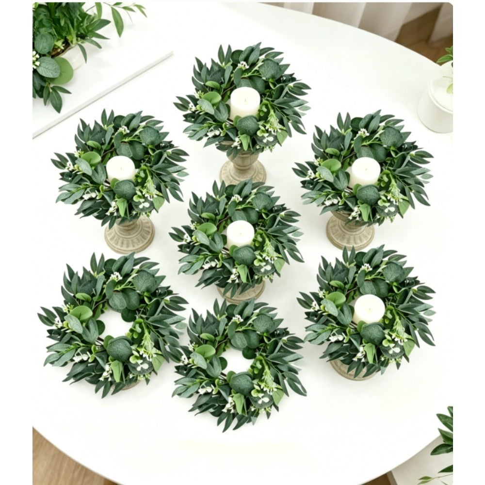 Kandelaar bloemenkrans 25 cm – set van 6