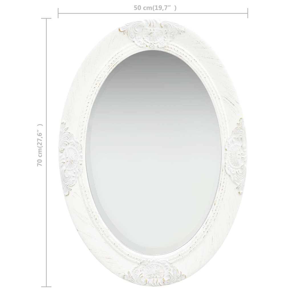 Wandspiegel wit barok stijl – 70 cm