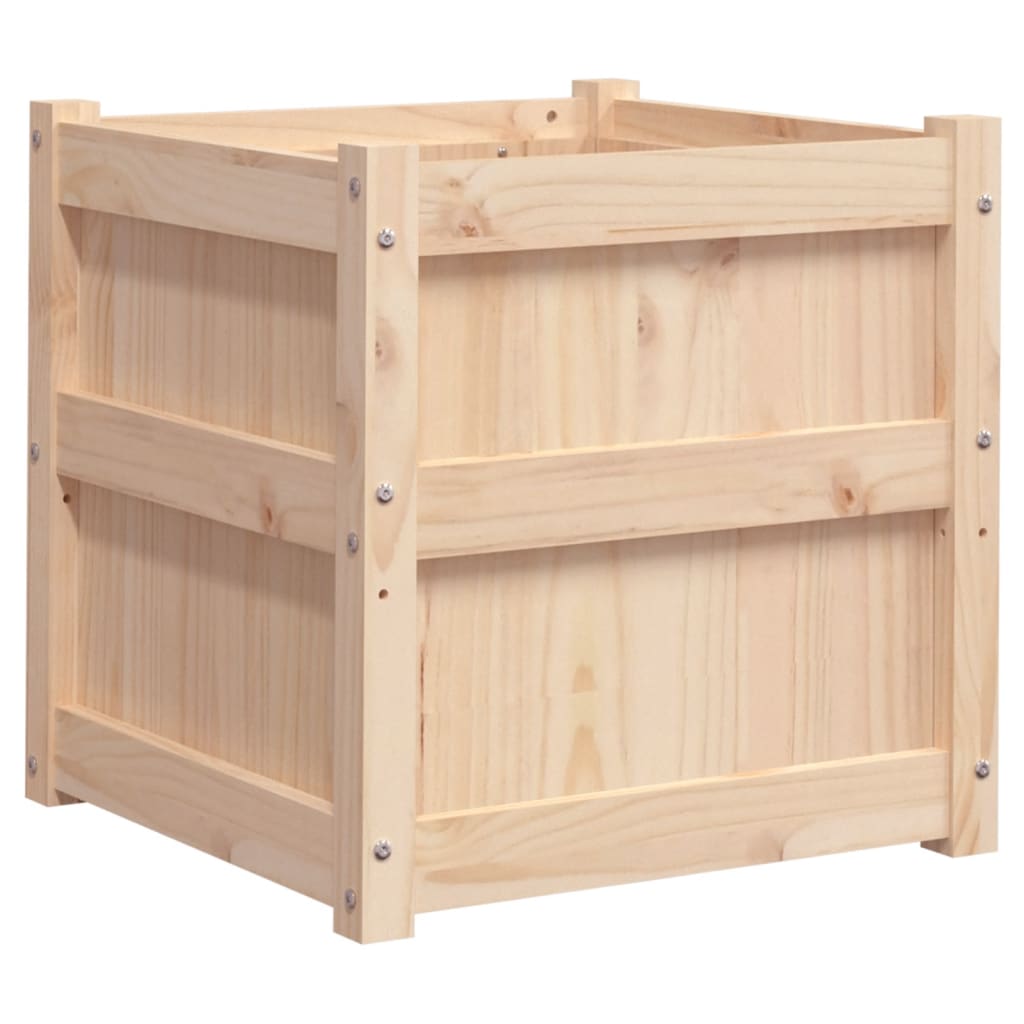 Plantenbak grenenhout wit – 50x50x50 cm
