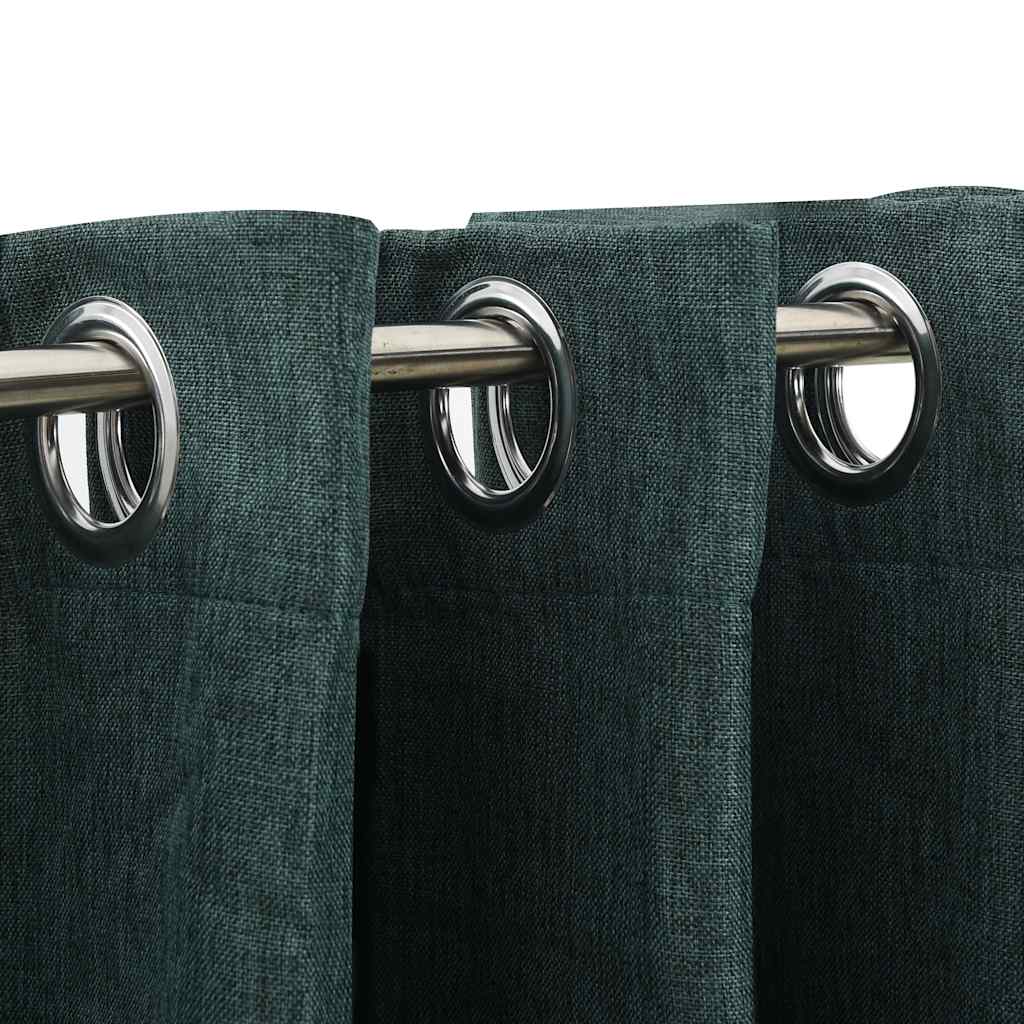 Verduisterende gordijnen linnenlook met ogen – set van 2