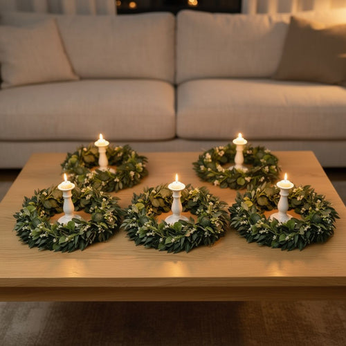 Kandelaar bloemenkrans 25 cm – set van 6