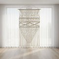 Macramé vitrage crème katoen – 140x240 cm – sfeerbeeld