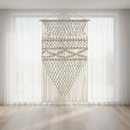 Macramé vitrage crème katoen – 140x240 cm – sfeerbeeld