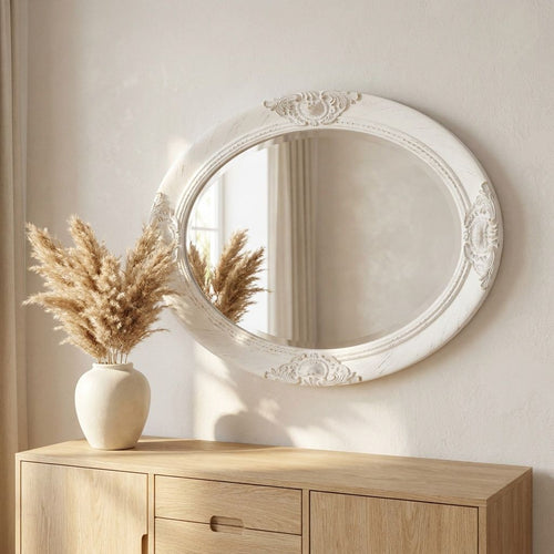 Wandspiegel wit barok stijl – 70 cm