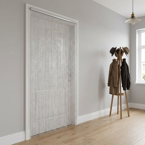 Deurgordijn zilver aluminium – 90x212 cm – sfeerbeeld