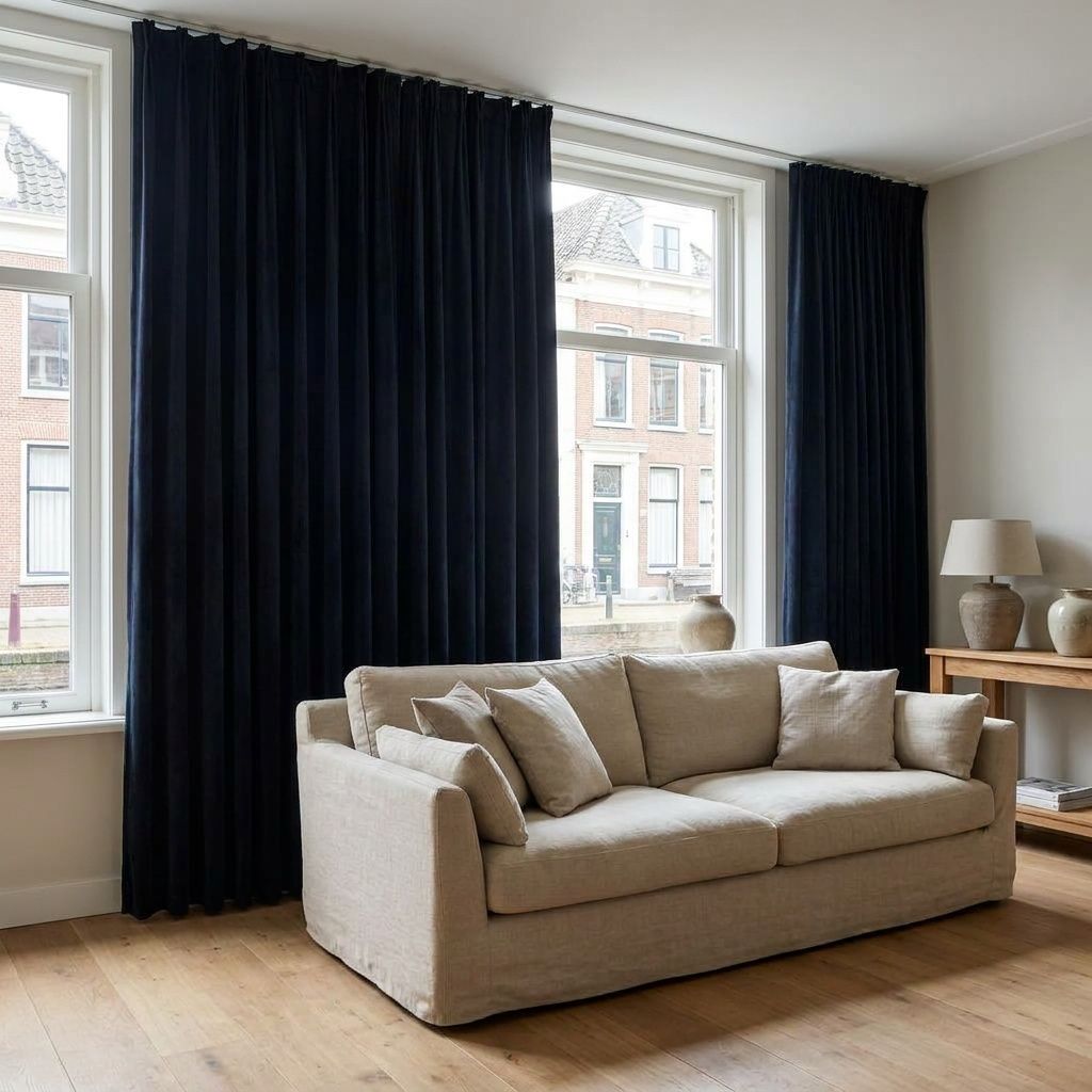 Verduisterend gordijn fluweel met haken – 290x245 cm – sfeerbeeld