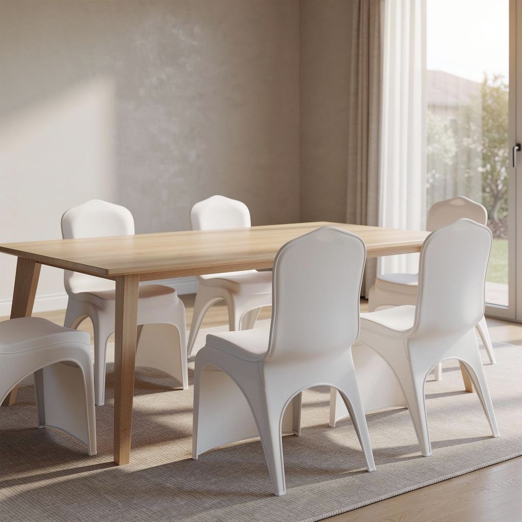 Stoelhoes stretch wit, set van 50 – sfeerbeeld