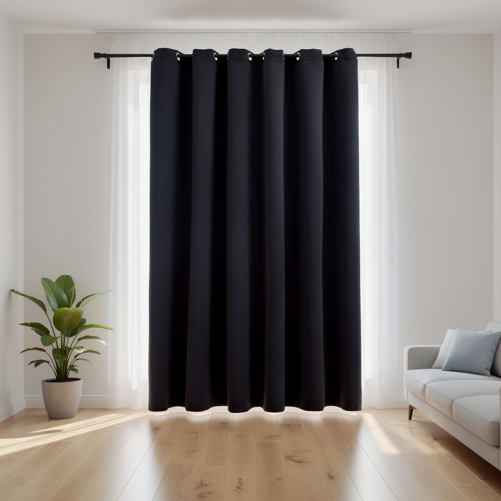 Verduisterend gordijn polyester met ringen – 290x245 cm – sfeerbeeld