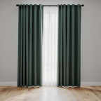 Verduisterende gordijnen groen linnenlook – 140x245 cm – sfeerbeeld