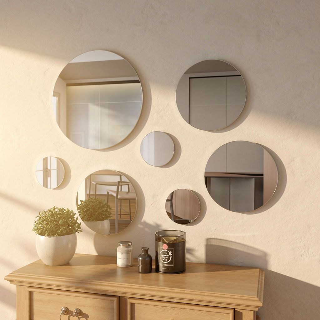 Wandspiegel rond – set van 7 – sfeerbeeld