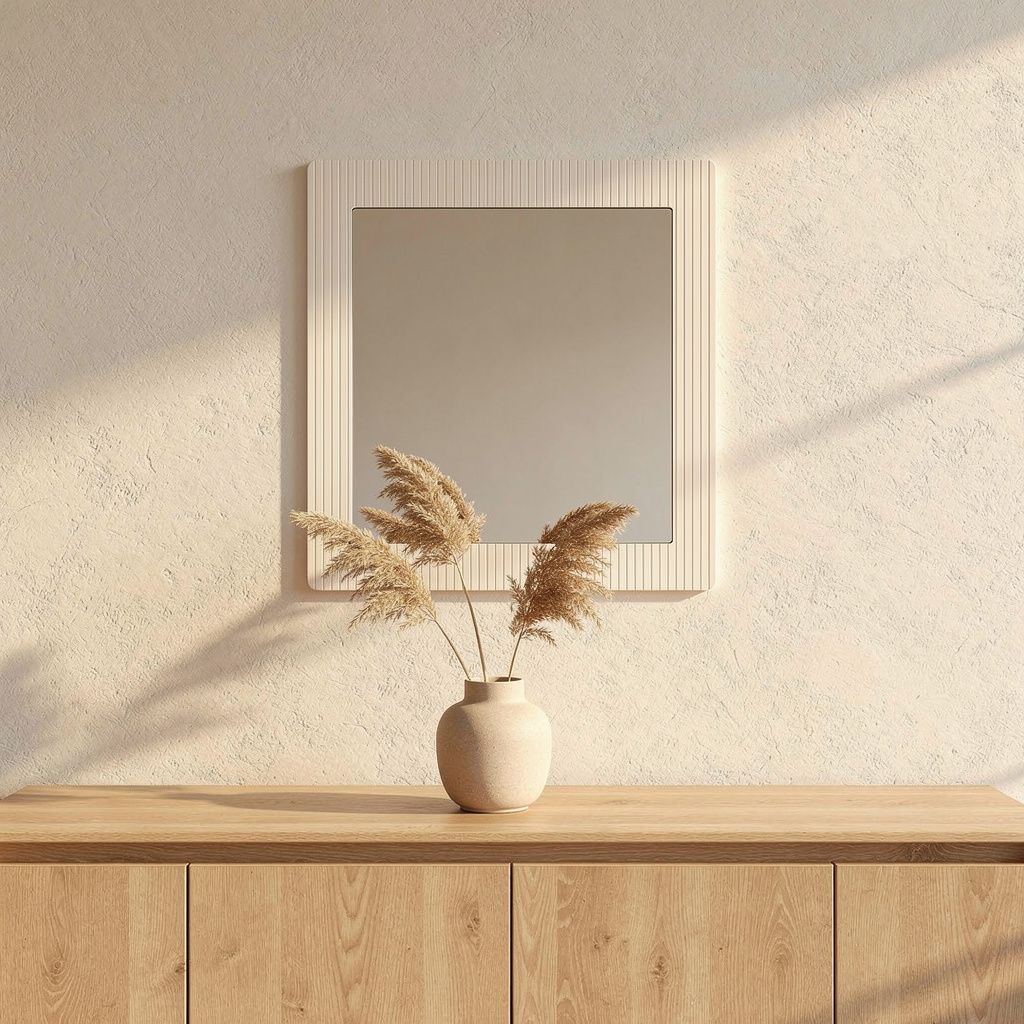Wandspiegel vierkant wit – 80 cm – sfeerbeeld